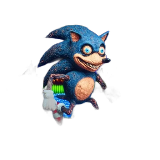 creature, animal, weapon, concept art, 3d render, pixel art, fantasy art, blue transparent PNG cut-out