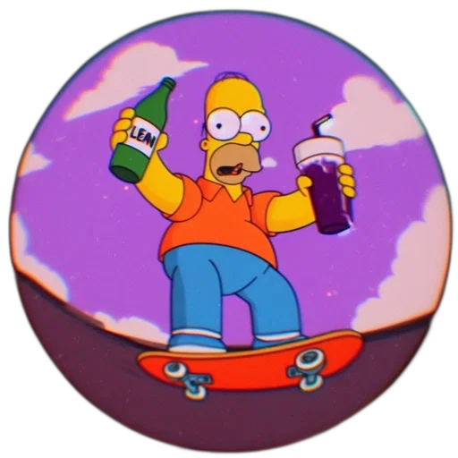 cartoon, pixel art, vaporwave, concept art, illustration, homer, simpson, simpsons transparent PNG cut-out