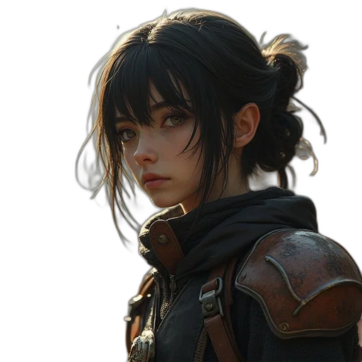 face, jacket, dragon, staff transparent PNG cut-out