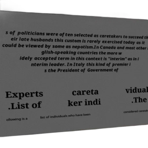 list, individuals, who, have, considered, caretakers, various, countries transparent PNG cut-out