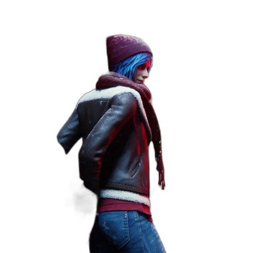 jacket, hat, mask, weapon, concept art, 3d render, photorealistic, cyberpunk transparent PNG cut-out