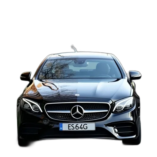 car, 3d render, photorealistic, black, mercedes-benz, parked, side, street transparent PNG cut-out
