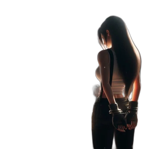 jewelry, dress, hair, weapon, concept art, 3d render, cyberpunk, photorealistic transparent PNG cut-out