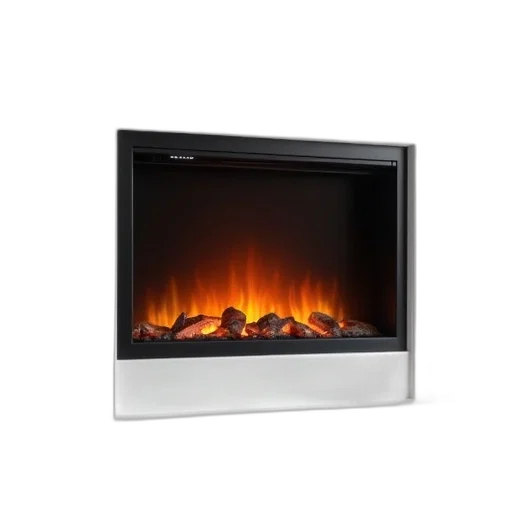 fire, modern, sleek, white, electric, fireplace, flat, screen transparent PNG cut-out