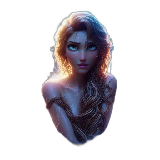 face, jewelry, crown, dress, fantasy art, concept art, pixel art, photorealistic transparent PNG cut-out