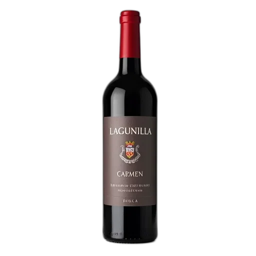 bottle, red, wine, label, reads, lagunilla, carmen, white transparent PNG cut-out