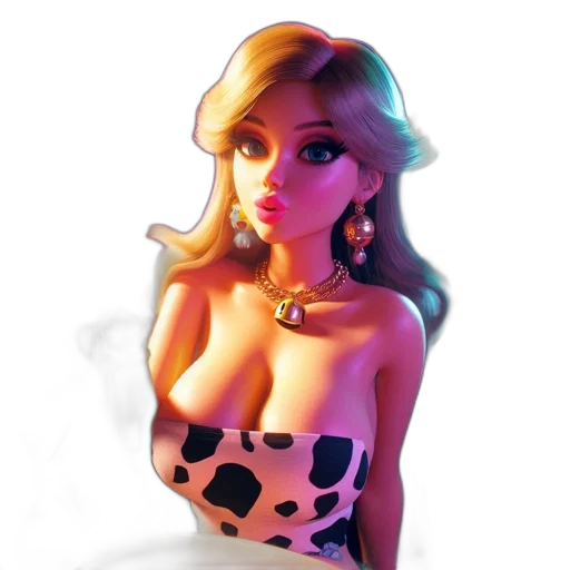 dress, jewelry, 3d render, cartoon, concept art, fantasy art, neon lights, glamorous transparent PNG cut-out