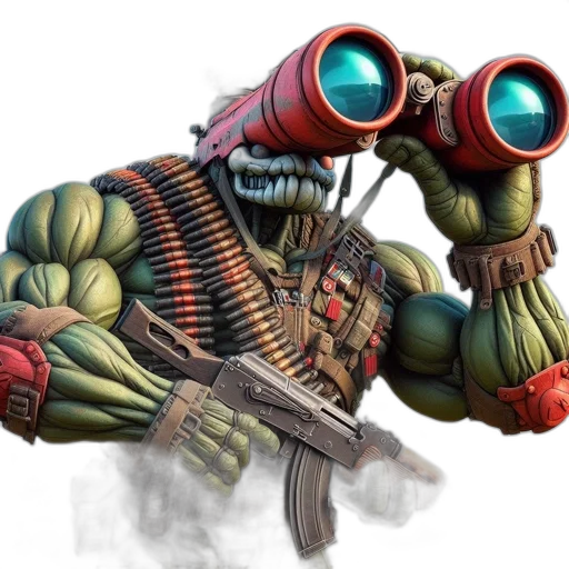 weapon, robot, creature, animal, concept art, 3d render, comic book art, fantasy art transparent PNG cut-out