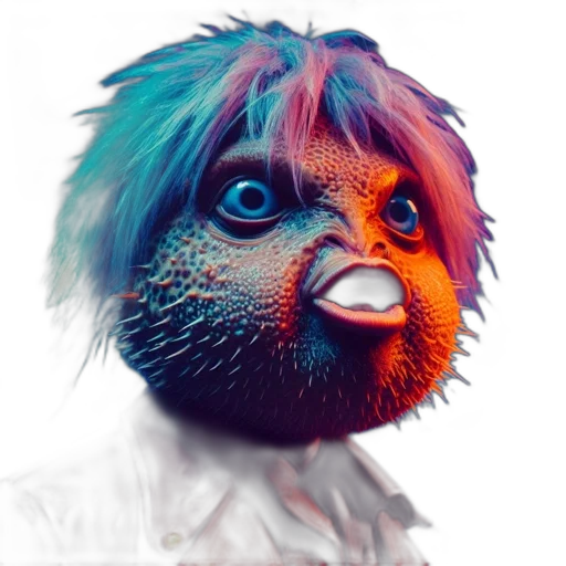 mask, animal, creature, face, 3d render, photorealistic, concept art, vaporwave transparent PNG cut-out