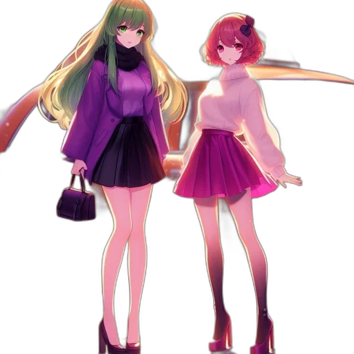 dress, staff, concept art, pixel art, anime, vaporwave, neon lights, neon transparent PNG cut-out
