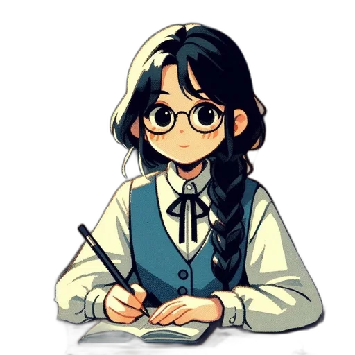 staff, face, anime, cartoon, pixel art, concept art, monochrome, blue transparent PNG cut-out