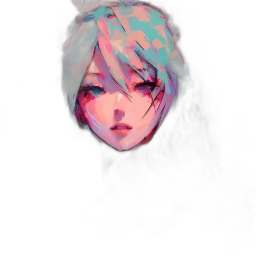 face, mask, creature, hat, watercolor, anime, concept art, pixel art transparent PNG cut-out