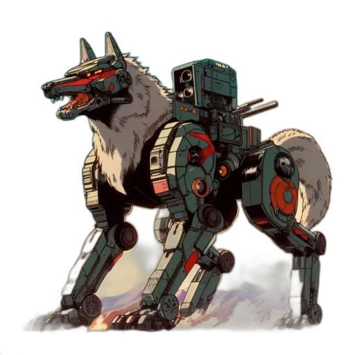 robot, animal, creature, weapon, concept art, cyberpunk, fantasy art, pixel art transparent PNG cut-out