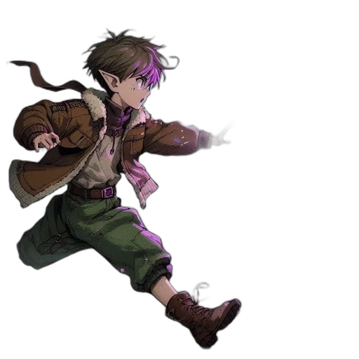 weapon, staff, jacket, sword, concept art, fantasy art, pixel art, anime transparent PNG cut-out