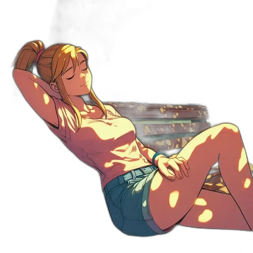 concept art, vaporwave, comic book art, anime, fire, underwater, neon lights, sunset transparent PNG cut-out