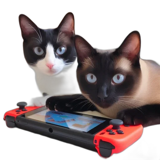 animal, 3d render, photorealistic, concept art, pixel art, monochrome, two, cats transparent PNG cut-out