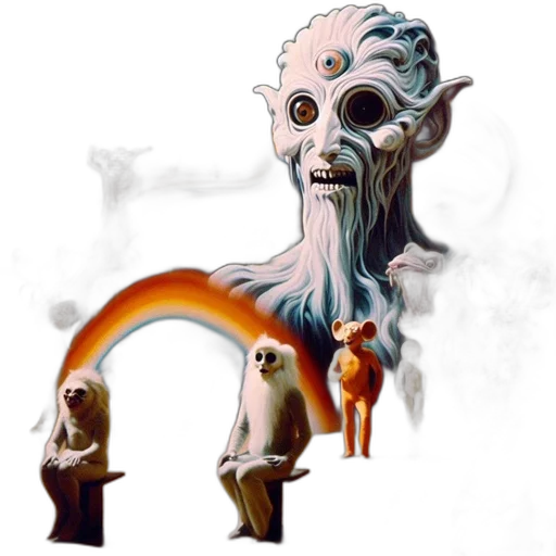 mask, staff, creature, face, concept art, fantasy art, 3d render, pixel art transparent PNG cut-out