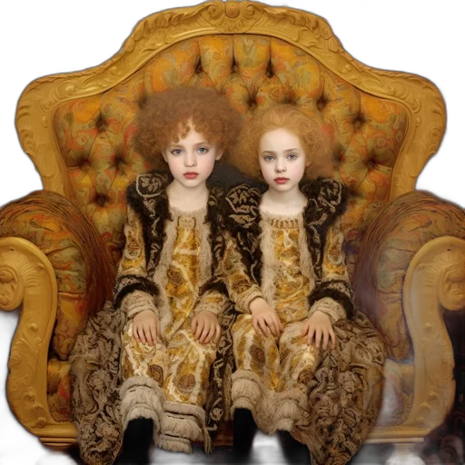 furniture, crown, jewelry, oil painting, photorealistic, 3d render, concept art, two transparent PNG cut-out