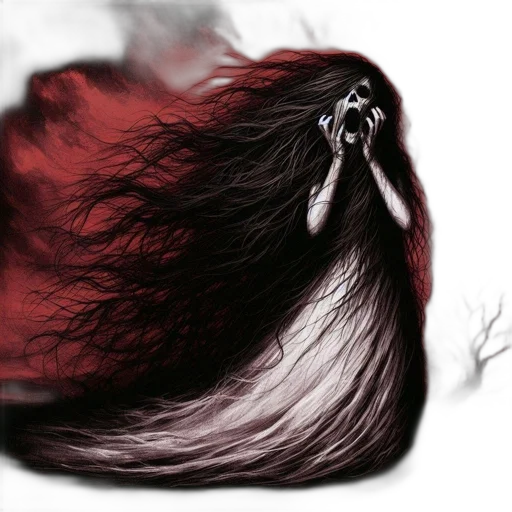 hair, mask, dress, creature transparent PNG cut-out