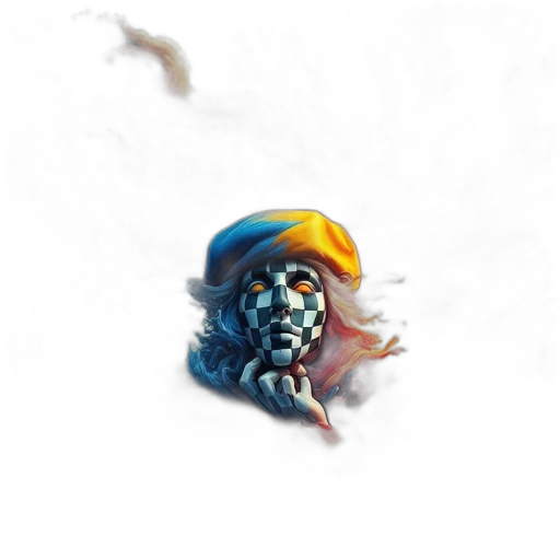 hat, face, mask, creature, concept art, pixel art, fantasy art, watercolor transparent PNG cut-out