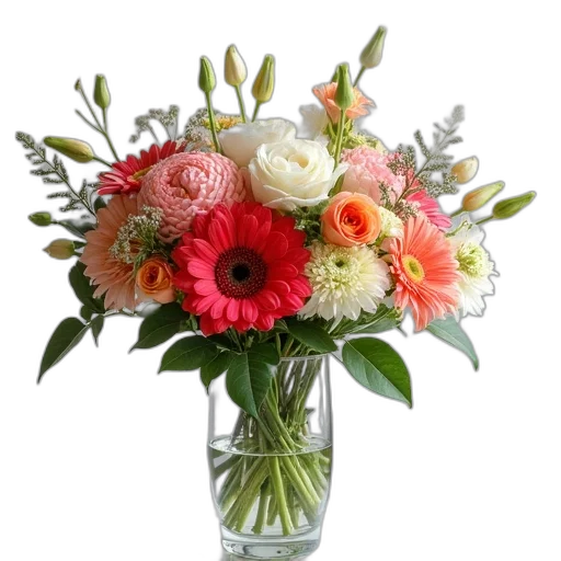 flower, crown, photorealistic, 3d render transparent PNG cut-out
