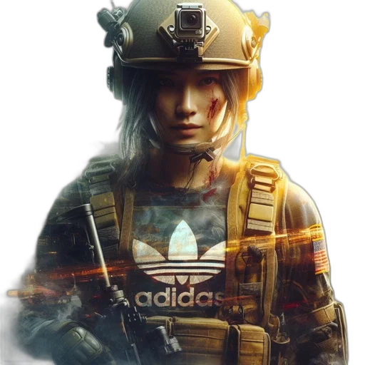 jacket, face, weapon, concept art, pixel art, fantasy art, photorealistic, golden transparent PNG cut-out