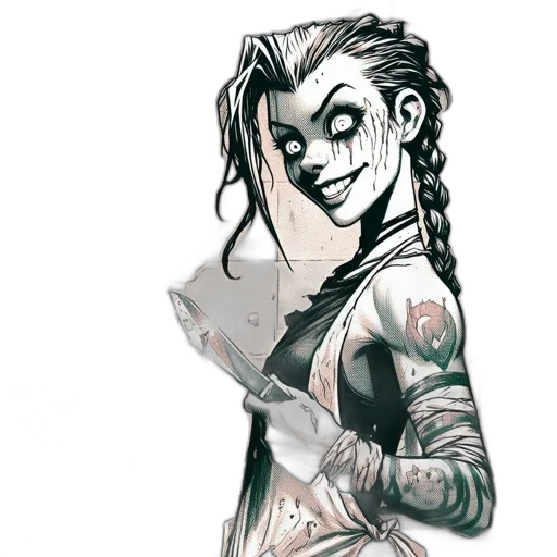 dress, mask, creature, comic book art, concept art, cartoon, cyberpunk, monochrome transparent PNG cut-out