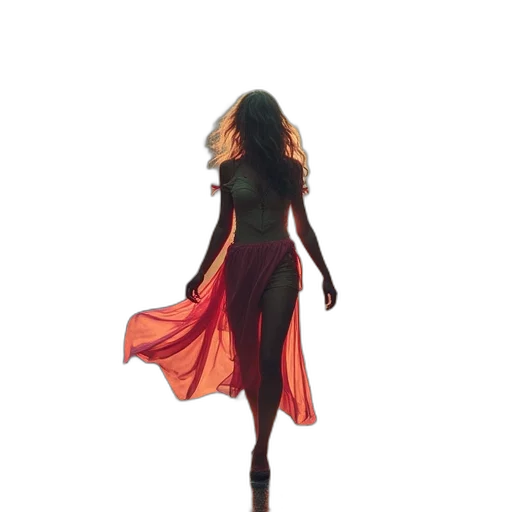 dress, hair, concept art, 3d render, comic book art, watercolor, underwater, fire transparent PNG cut-out