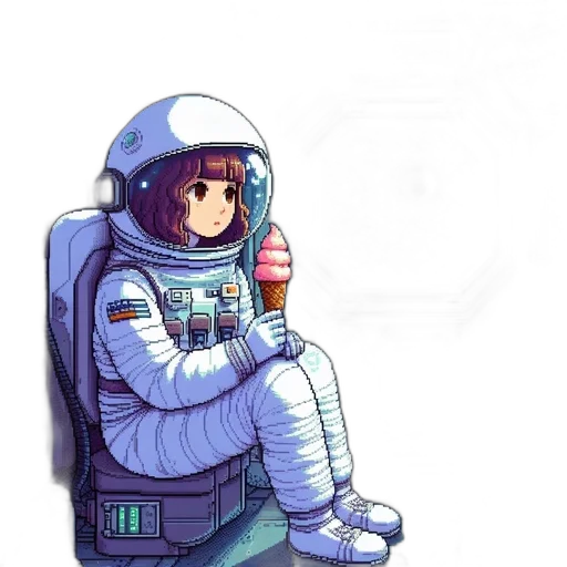 robot, jacket, bottle, staff, pixel art, concept art, vaporwave, anime transparent PNG cut-out