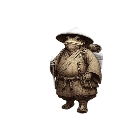 staff, hat, mask, jacket, concept art, fantasy art, 3d render, pixel art transparent PNG cut-out
