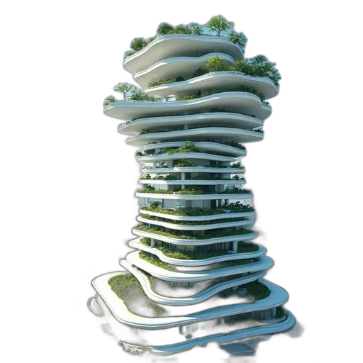 building, tree, food, crown, concept art, 3d render, photorealistic, aerial transparent PNG cut-out