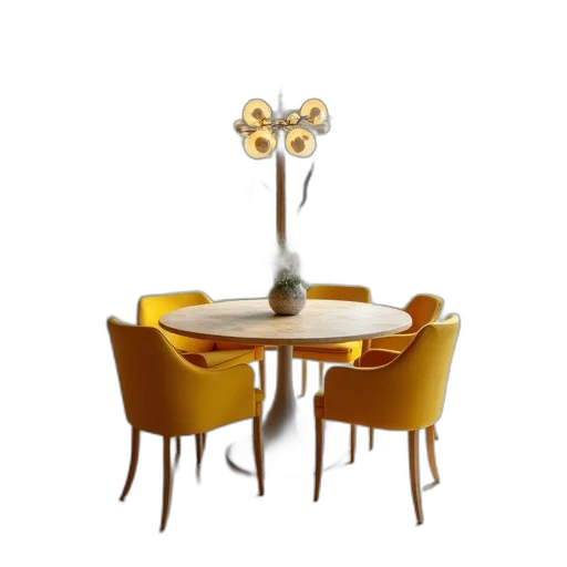 furniture, 3d render, photorealistic, concept art, golden, earth tones, open, plan transparent PNG cut-out