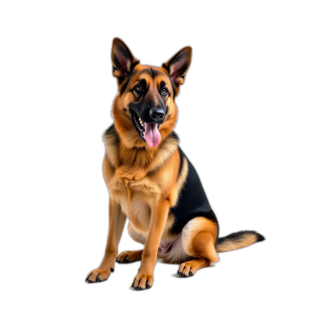 staff, animal, creature, face, photorealistic, 3d render, german, shepherd transparent PNG cut-out