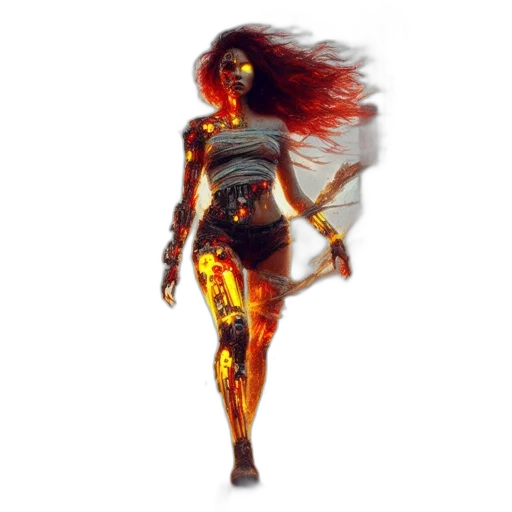 comic book art, concept art, fantasy art, pixel art, fire, golden, fiery, glowing transparent PNG cut-out
