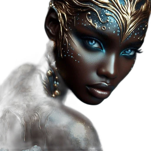 jewelry, mask, crown, face, fantasy art, photorealistic, concept art, 3d render transparent PNG cut-out