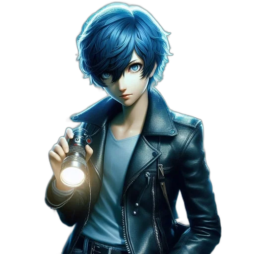 jacket, weapon, staff, face, concept art, fantasy art, anime, comic book art transparent PNG cut-out