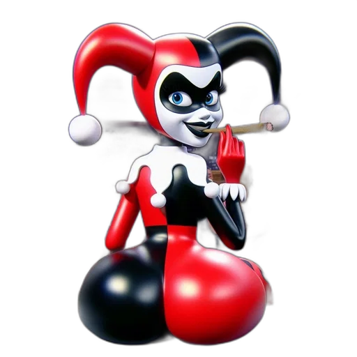 robot, 3d render, concept art, comic book art, cartoon, harley, quinn, depicted transparent PNG cut-out