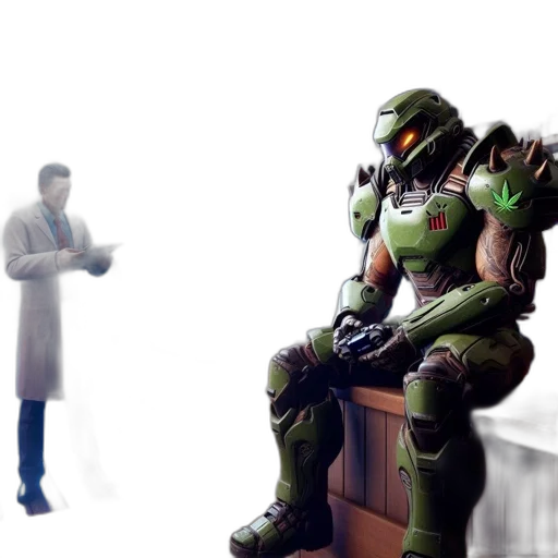 robot, concept art, 3d render, pixel art, outer space, green, man, lab transparent PNG cut-out