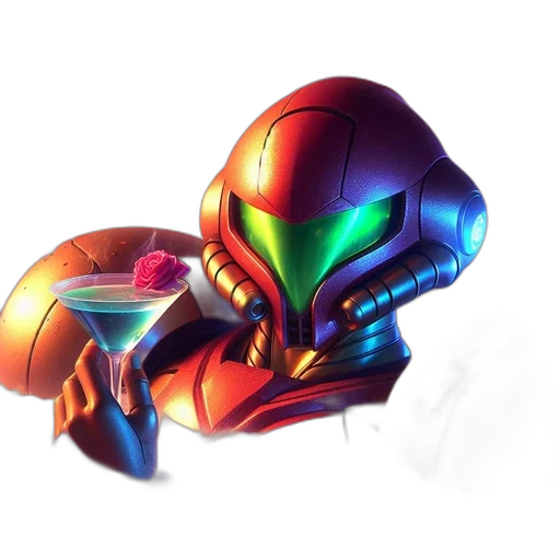 robot, mask, face, concept art, pixel art, 3d render, vaporwave, outer space transparent PNG cut-out