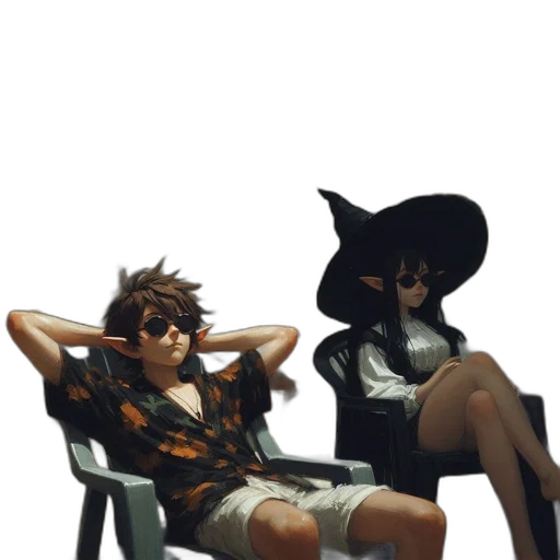 concept art, cyberpunk, pixel art, comic book art, dark, monochrome, two, characters transparent PNG cut-out