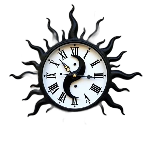 jewelry, 3d render, photorealistic, black, wrought, iron, wall, clock transparent PNG cut-out