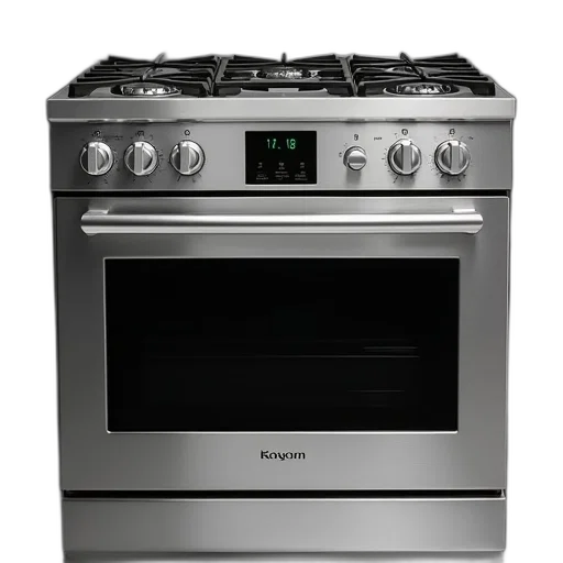 sleek, modern, stainless, steel, oven, digital, display, four transparent PNG cut-out