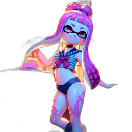 weapon, dress, staff, concept art, vaporwave, 3d render, pixel art, neon transparent PNG cut-out