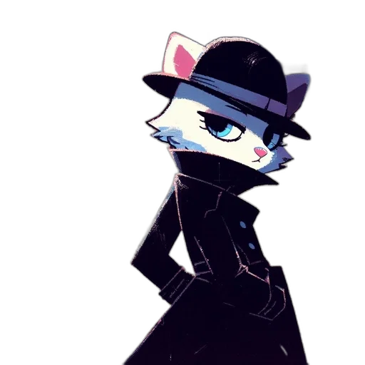 hat, staff, animal, jacket, cartoon, concept art, pixel art, anime transparent PNG cut-out