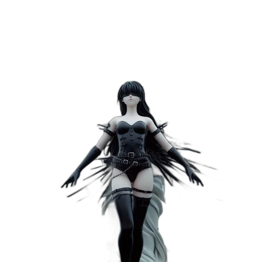 dress, mask, weapon, creature, concept art, fantasy art, 3d render, comic book art transparent PNG cut-out