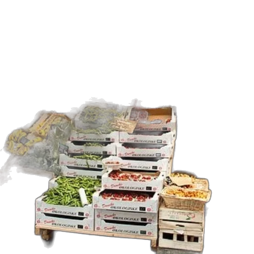 food, 3d render, vibrant, market, stall, fresh, produce, including transparent PNG cut-out