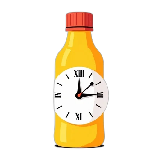 bottle, 3d render, photorealistic, stylized, illustration, yellow, red, cap transparent PNG cut-out