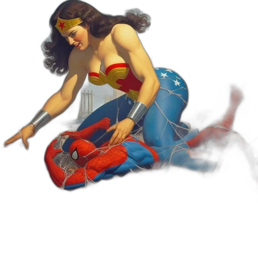 comic book art, concept art, fantasy art, urban, street, scene, woman, portraying transparent PNG cut-out