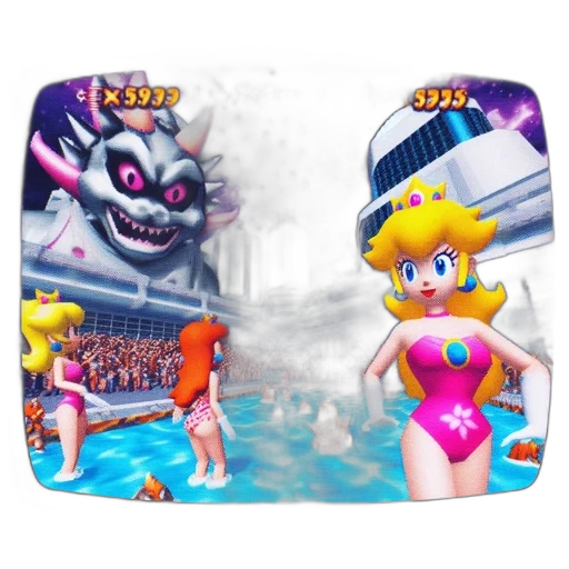 concept art, 3d render, vaporwave, underwater, scene, super, mario, series transparent PNG cut-out
