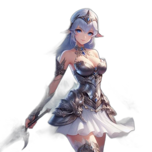 dress, sword, weapon, staff, concept art, fantasy art, pixel art, anime transparent PNG cut-out